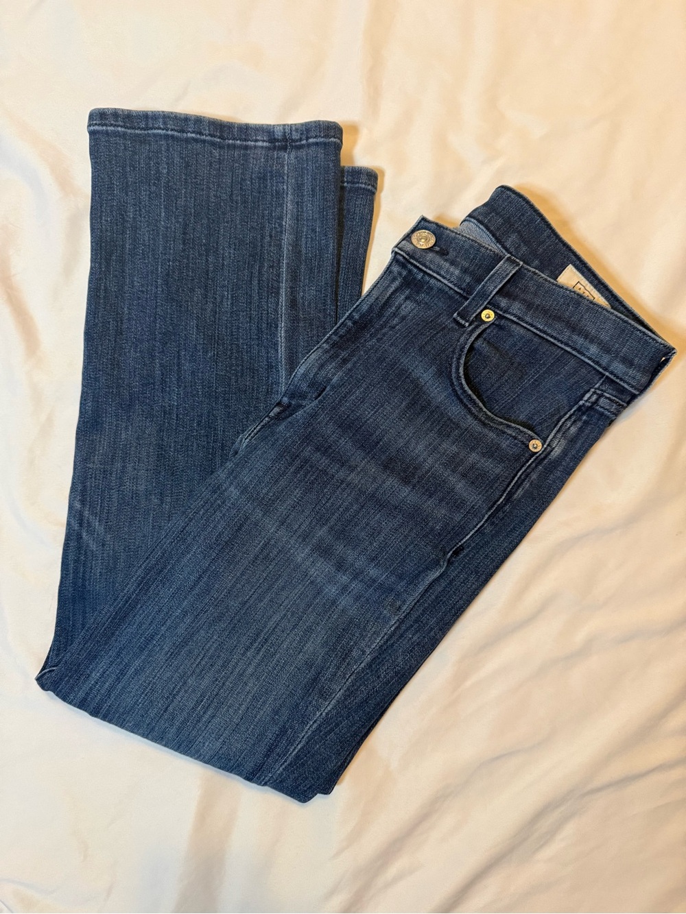 AYR The Pop Jeans Size 30S Blue Straight Leg Comfort Stretch in "Laid Back" Wash